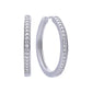 Diamonfire Silver Classic Cubic Zirconia Hinged Hoop E5605