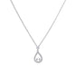 Diamonfire Silver Imitation Pearl and Cubic Zirconia Pear Drop Pendant and Chain P4620