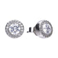 Diamonfire Silver Round Halo Cubic Zirconia Stud Earrings E5591