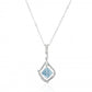 9ct White Gold Light Blue Topaz & Diamond Necklace