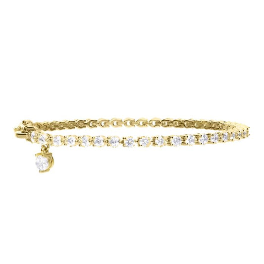 Diamonfire Yellow Gold Plated Cubic Zirconia Tennis Style Bracelet