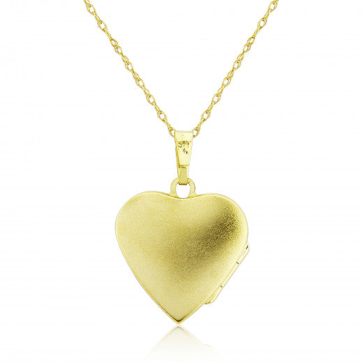 9ct Yellow Gold Heart Embossed Locket and Chain