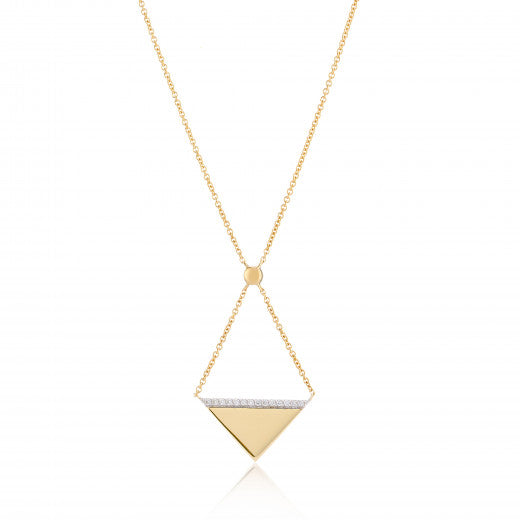9ct Yellow Gold Diamond Kite Pendant Necklace