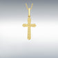 9ct Yellow Gold 11mm x 24mm Embossed Cross Pendant