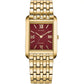 Citizen Rectangular Plum Dial Slim Yellow Gold Plated Stainless Steel Bracelet Watch BJ6572-54X