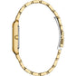 Citizen Rectangular Plum Dial Slim Yellow Gold Plated Stainless Steel Bracelet Watch BJ6572-54X