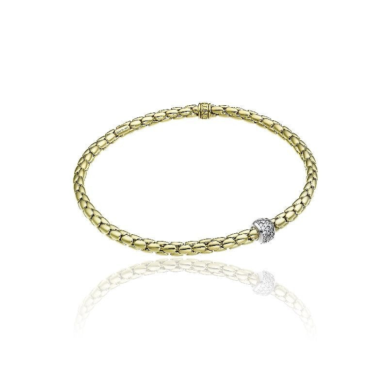 Chimento 18ct Yellow Gold and 0.23ct Pave Diamond Rondel Bracelet