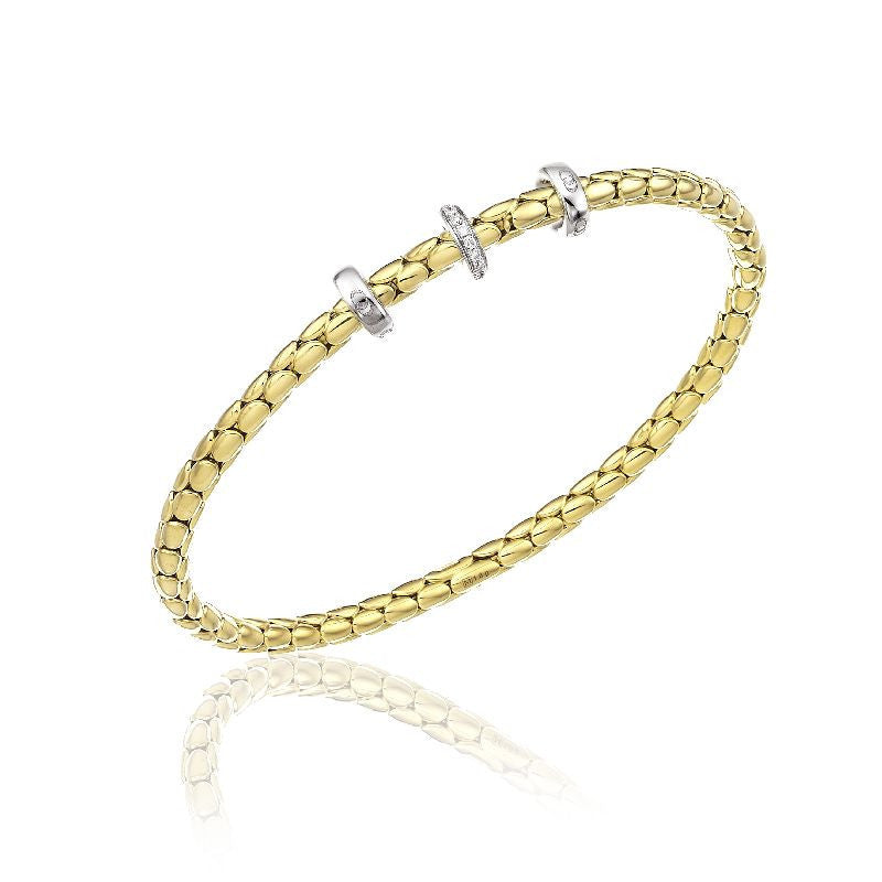 Chimento 18ct Yellow Triple Rondel 0.10ct Diamond Stretch Bracelet