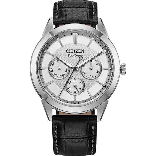 Citizen Gents Steel Case White Dial Chronograph Strap Watch BU2110-01A