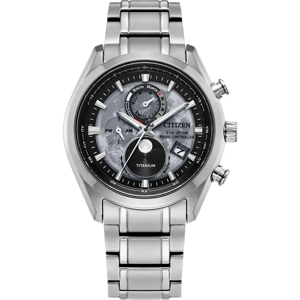 Citizen Tsuki-Yomi Grey Dial Titanium Bracelet Watch BY1010-57H