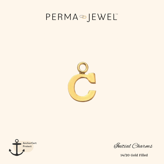 Permanent Gold Filled Mini C Charm for Perma Bracelet