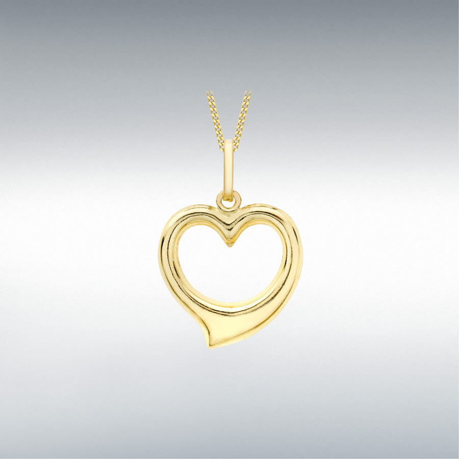 9ct Yellow Gold Hollow Heart Pendant