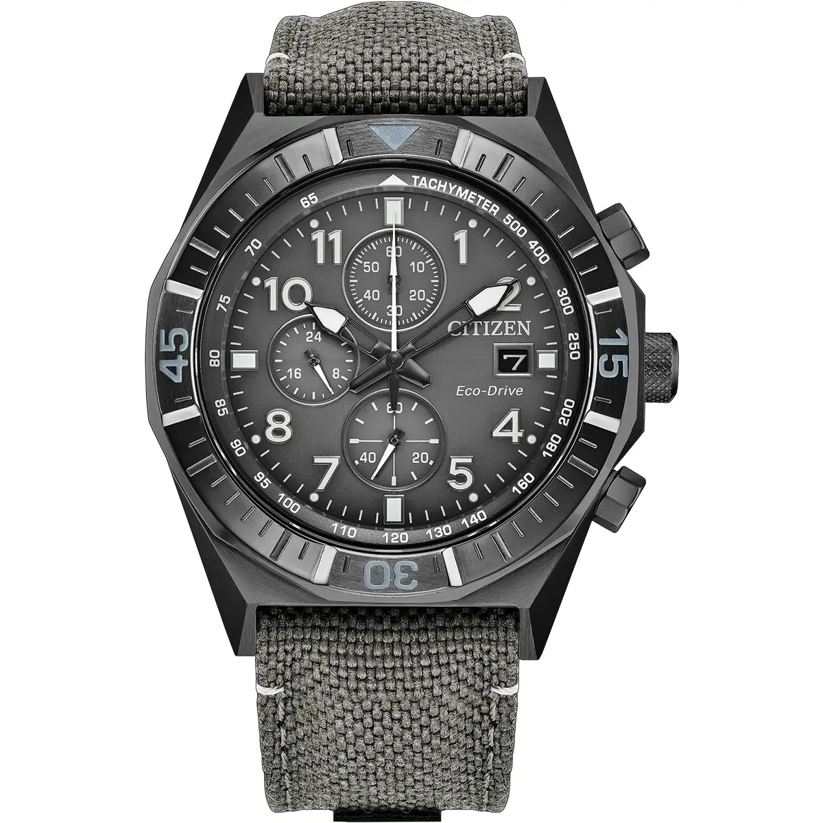 Citizen Promaster Nighthawk Chronograph Grey Nylon Strap Watch CA0897-04H