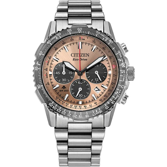Citizen Promaster Air Navihawk Copper Colour Dial Steel Chronograph Watch CA4664-60X