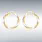 9ct White and Yellow Gold Hoop Earrings 26mm