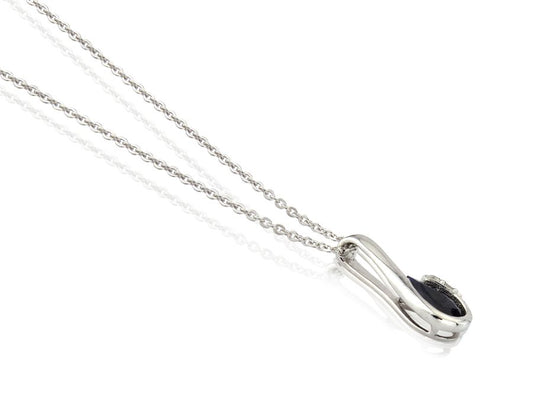 9ct White Gold Sapphire and Diamond Necklace