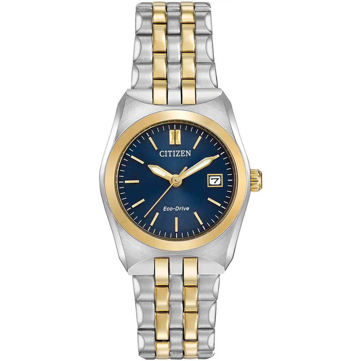 Citizen Two Tone Stainless Steel Navy Dial Ladies Bracelet Watch EW2294-53L