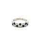 Platinum Sapphire and Diamond Double Row Ring