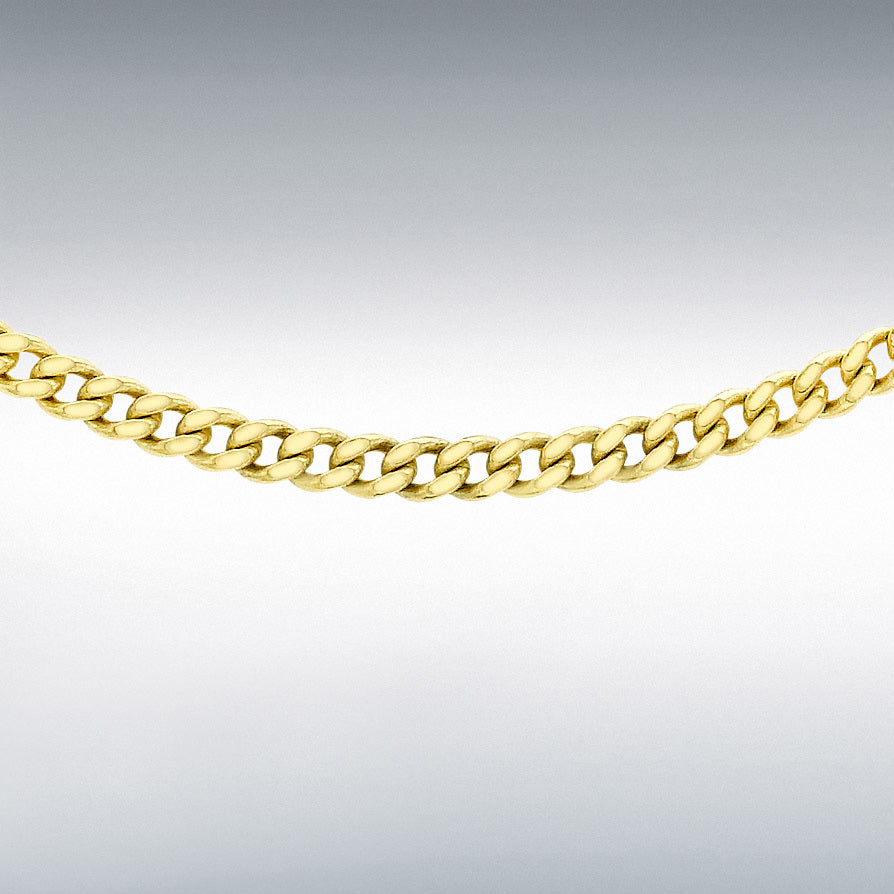 18ct Yellow Gold Adjustable Solid Flat Curb Chain 18-20"