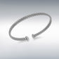Sterling Silver Flexible Mesh 5mm Bangle With Cubic Zirconia Ends