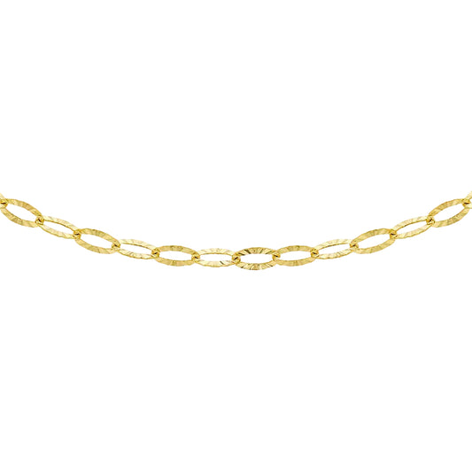 9ct Yellow Gold Diamond Cut Link Chain 18cm