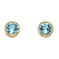 Yellow Gold Plated March Birthstone Earrings