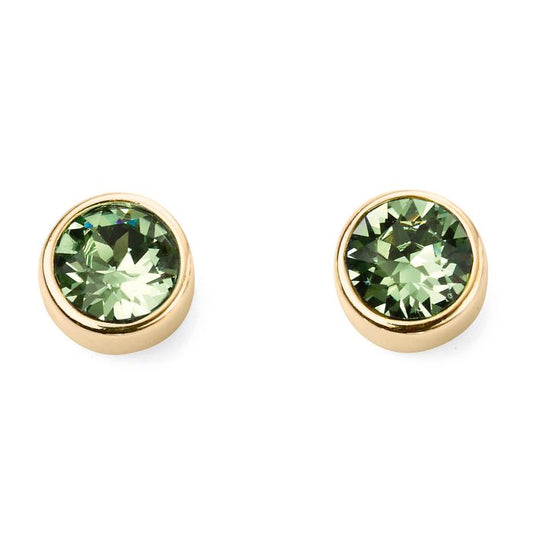 Yellow Gold Plated August Crystal Birthstone Stud Earrings
