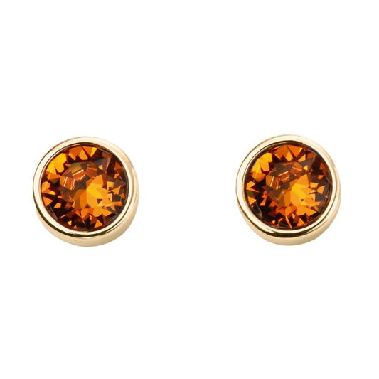 Yellow Gold Plated November Birthstone Earrings