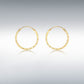 9ct Yellow Gold 1mm Tube 15mm Diamond Cut Hoop Earrings