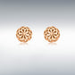 9ct Rose Gold 10mm Diamond Cut Filigree Stud Earrings