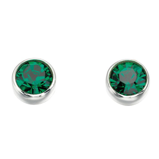 Sterling Silver May Birthstone Stud Earrings