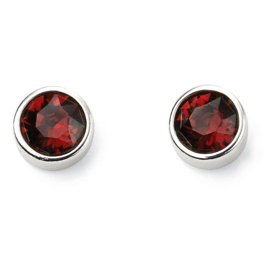 Sterling Silver January Birthstone Stud Earrings