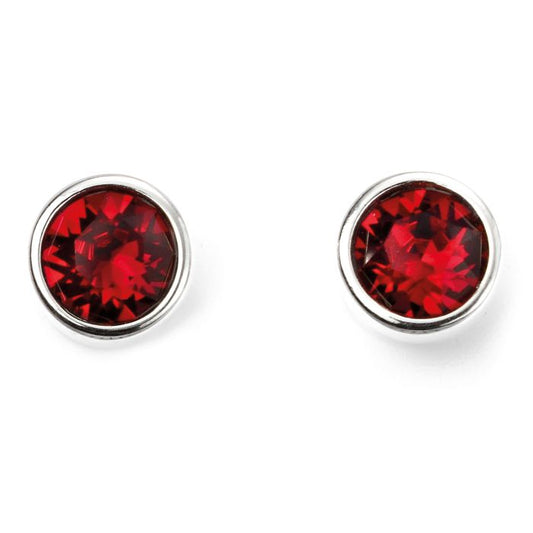 Sterling Silver July Birthstone Stud Earrings