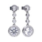 Diamonfire Round Zirconia Cluster Drop Earrings