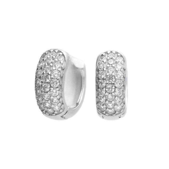 Diamonfire Small Pave Zirconia Huggie Earrings