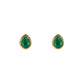 Gold Plated Pear Cut Chalcedony May Birthstone Stud Earrings