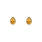 Gold Plated Pear Cut Citrine November Birthstone Stud Earrings