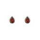 Sterling Silver Garnet January Birthstone Pear Cut Stud Earrings