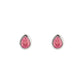 Sterling Silver Pink Quartz July Birthstone Pear Cut Stud Earrings