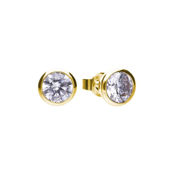 Diamonfire Yellow Gold Plated 2ct Cubic Zirconia Stud Earrings