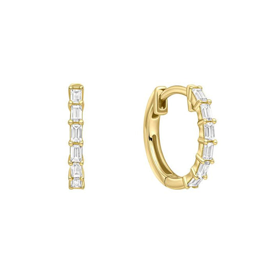 Diamonfire Yellow Gold Plated Cubic Zirconia Mini Hoop Earrings