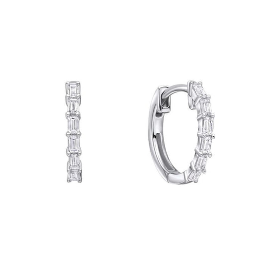 Diamonfire Sterling Silver Cubic Zirconia Mini Hoop Earrings