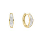 Diamonfire Yellow Gold Plated Cubic Zirconia Baguette Cut Hoop Earrings