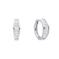 Diamonfire Sterling Silver Cubic Zirconia Baguette Cut Hoop Earrings