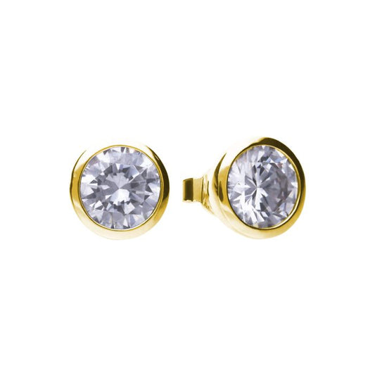 Diamonfire Yellow Gold Plated 4ct Cubic Zirconia Stud Earrings