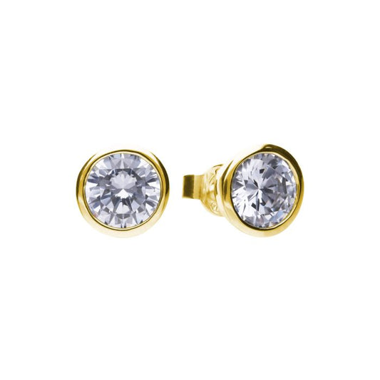 Diamonfire Yellow Gold Plated 3ct Cubic Zirconia Stud Earrings