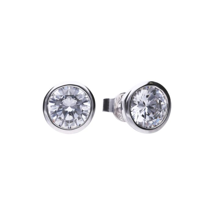 Diamonfire Sterling Silver 3ct Cubic Zirconia Bezel Earrings