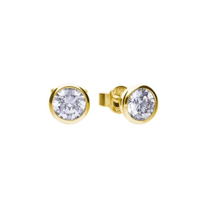 Diamonfire Yellow Gold Plated 1.5ct Cubic Zirconia Stud Earrings