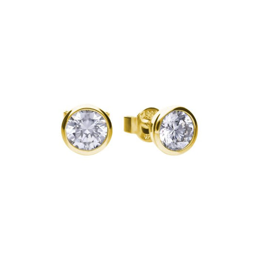 Diamonfire Yellow Gold Plated 1.5ct Cubic Zirconia Stud Earrings