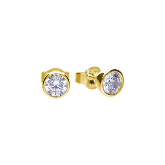 Diamonfire Yellow Gold Plated 1ct Cubic Zirconia Stud Earrings